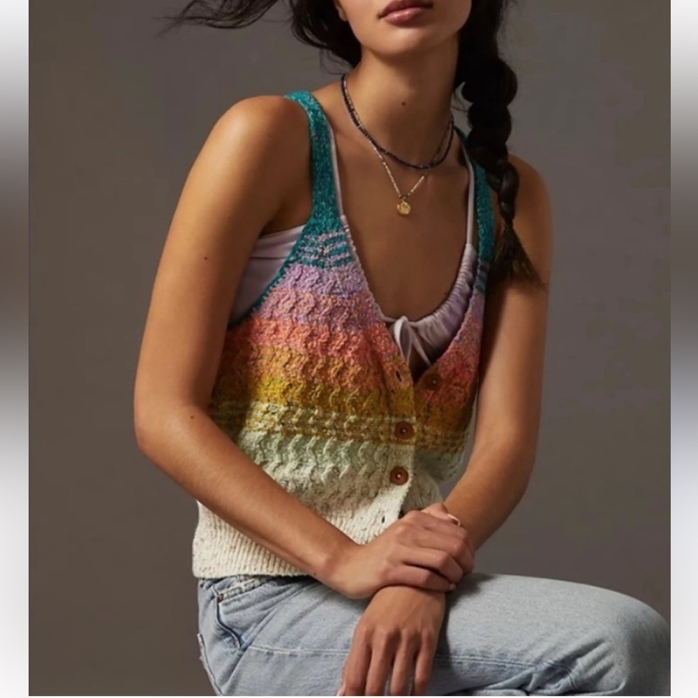Pilcro Samaloma Multicolor Tank Sweater Vest sz M